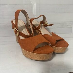 Chinese Laundry Tan Platform Sandals with Cork Sole
